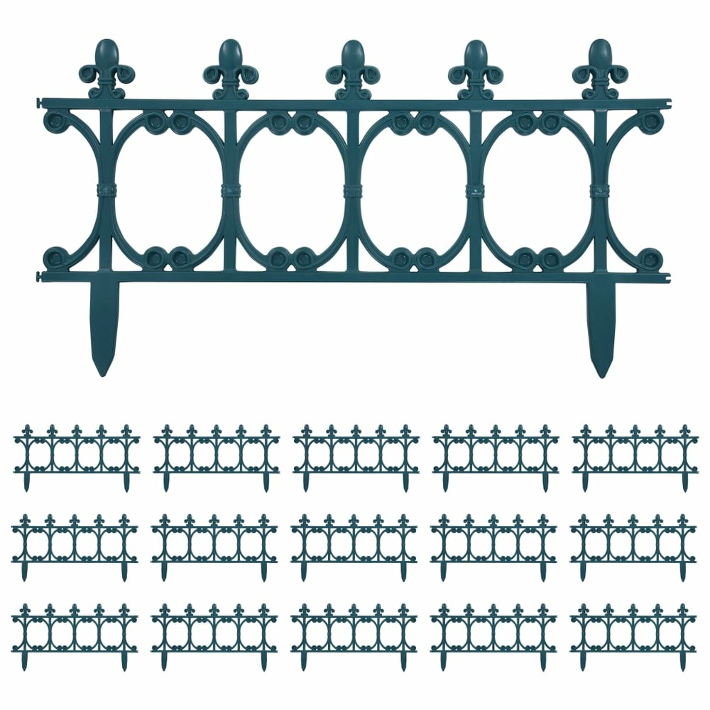 Bordures de jardin 16 pcs vert 10 m pp