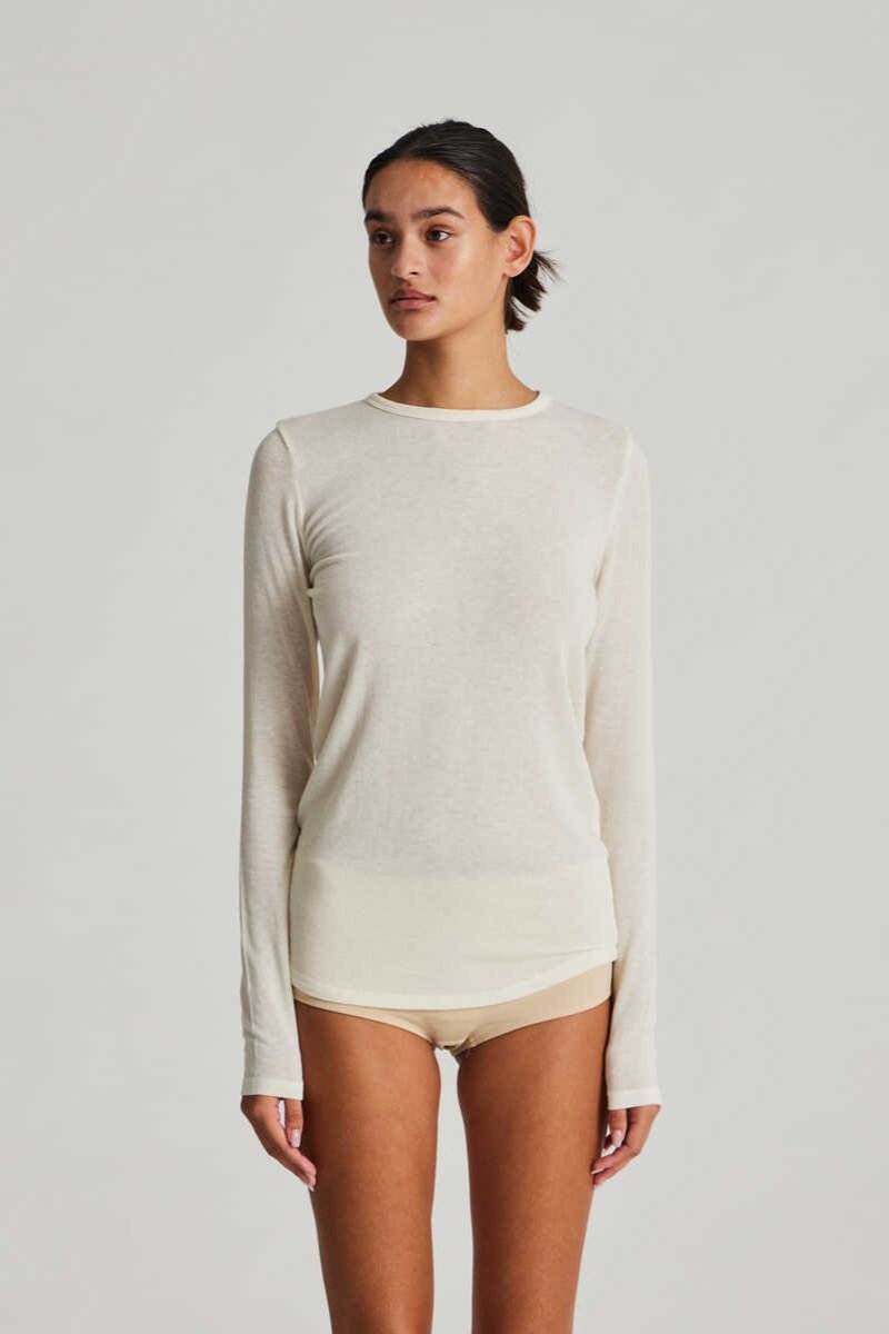 Gai+Lisva  Thyra Wool langærmet t-shirt - Off White