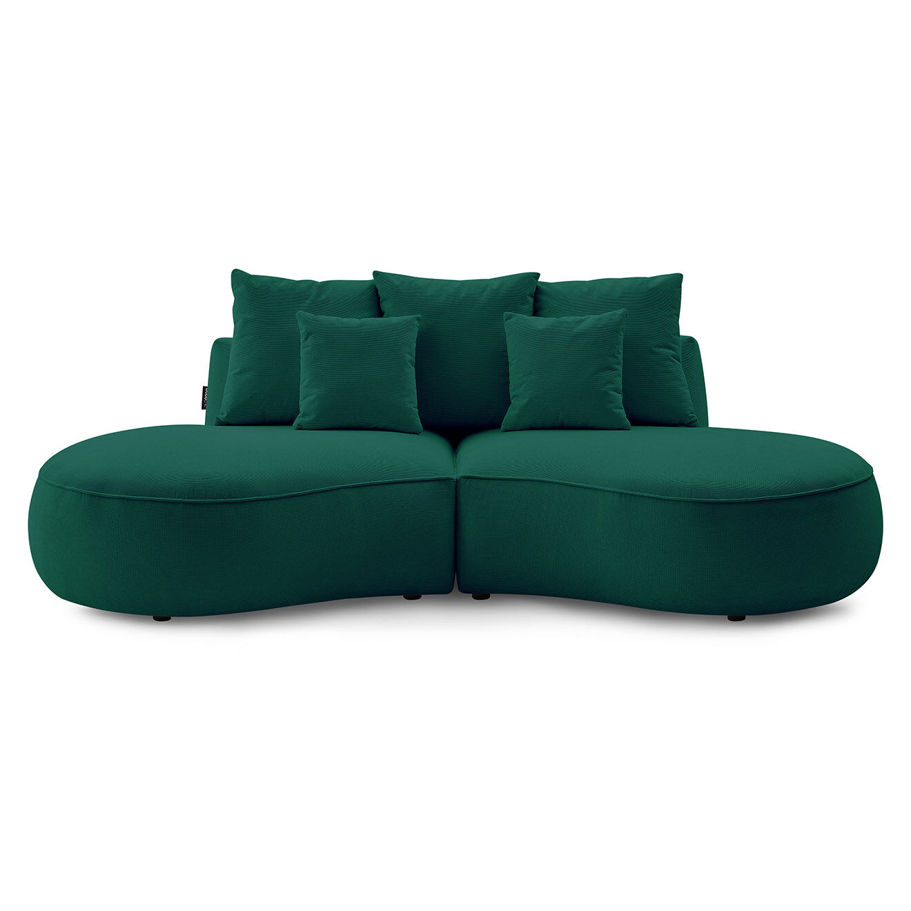 Bobochic Canapé droit fixe 3 places saint-germain tissu texturé vert - 260x145x92 cm