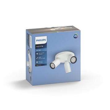 Philips Opbouwspot MyLiving Pongee LED Wit 3 x 5.5W