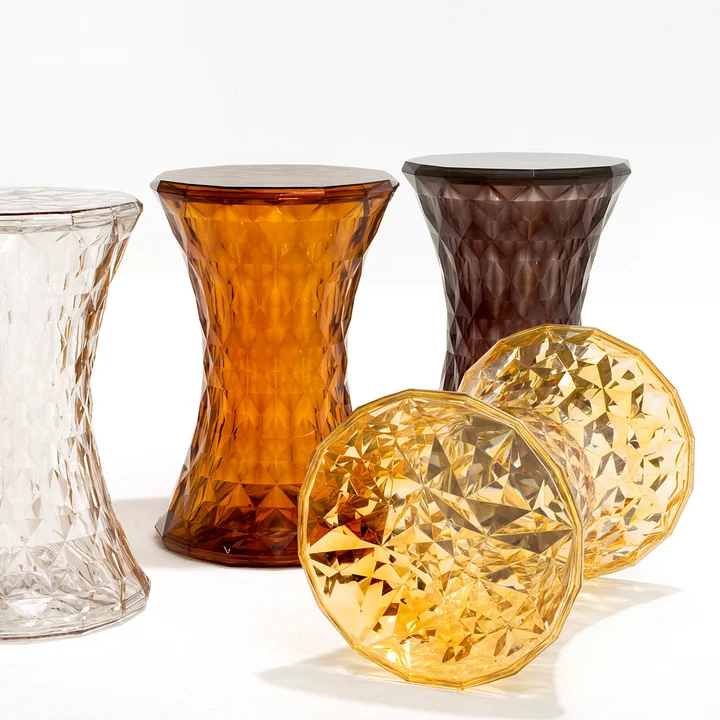 Kartell - Stone Beistelltisch und Hocker, fumé