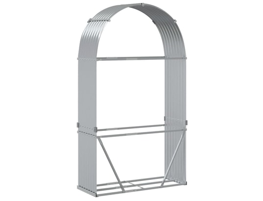 VIDAXL - Sac à outils Porte-bûches argenté 120x45x210 cm acier galvanisé