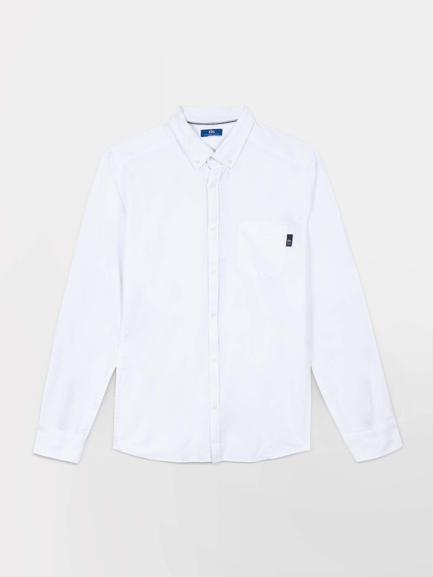 Chemise Homme Manches Longues Coton Blanc