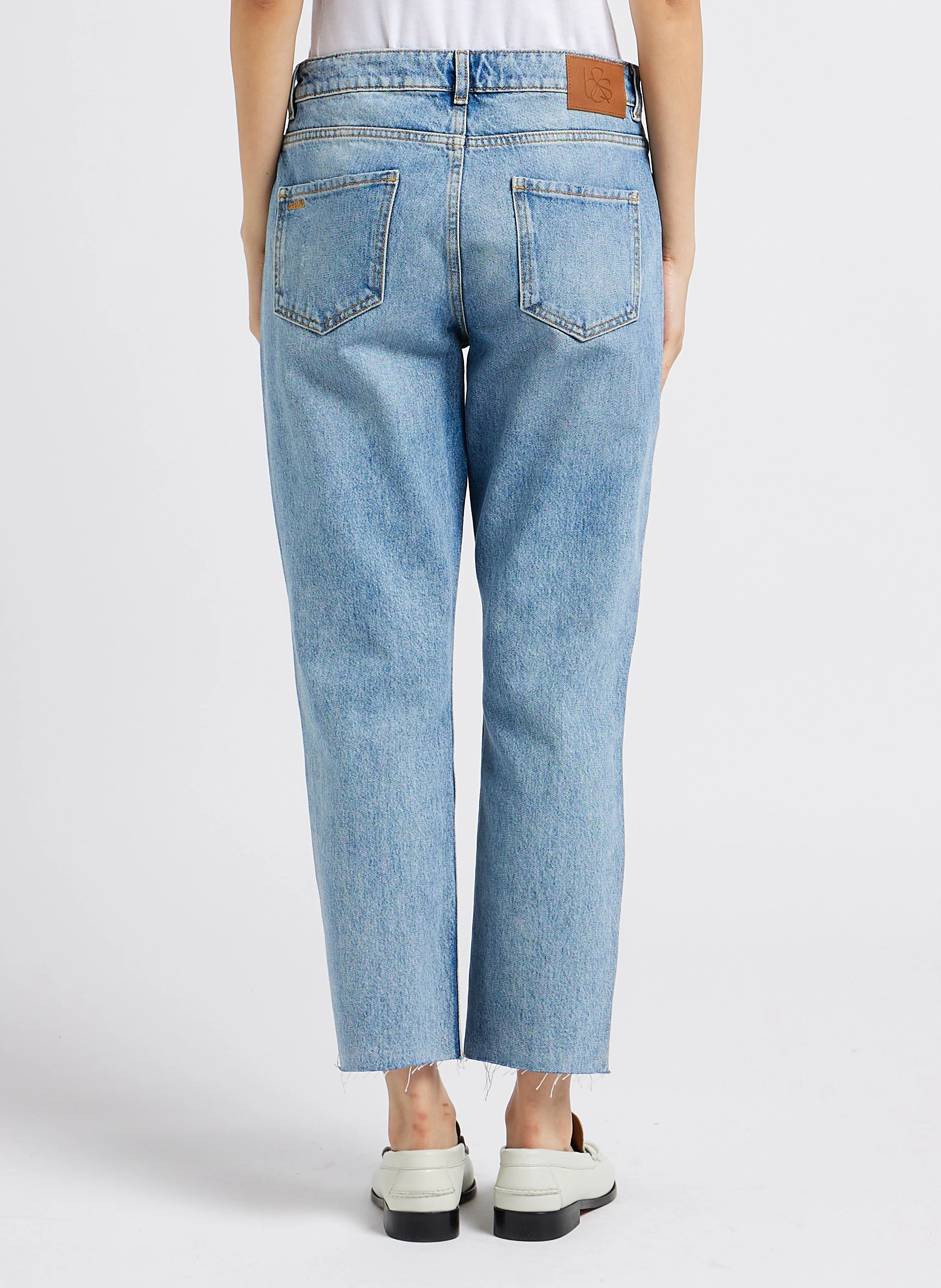 EVAN - Jean slim taille haute en coton | Bleu