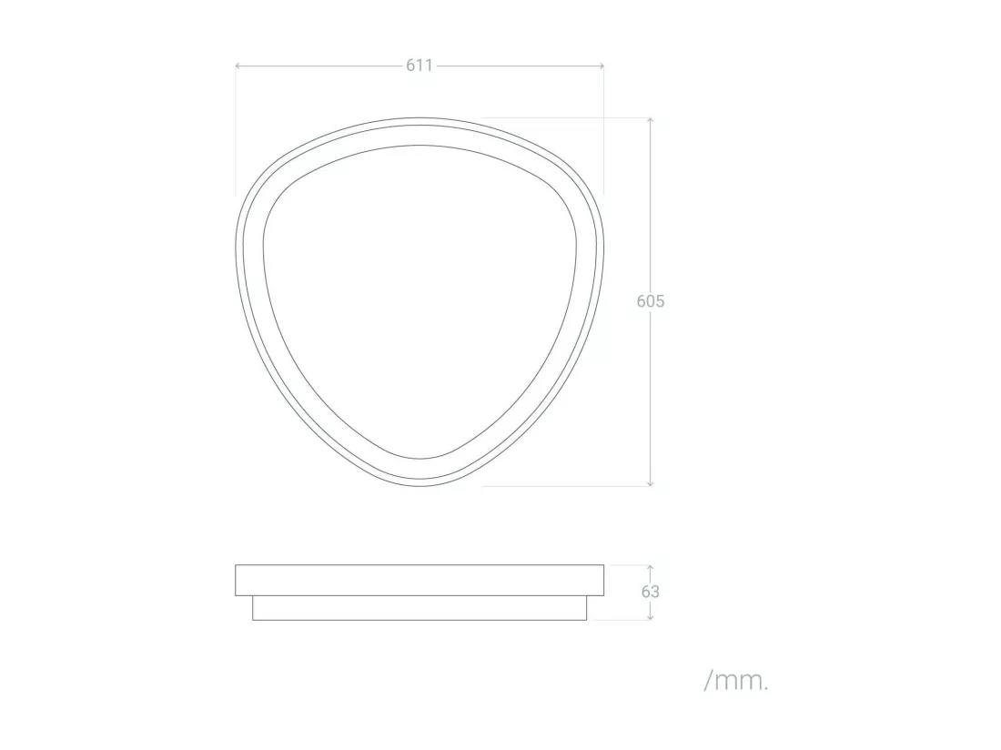 Plafonnier LED Oval 30W Métal Ø600 mm CCT Sélectionnable Owen Bois