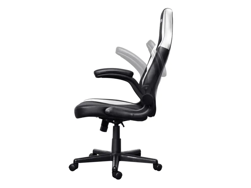 Trust GXT 703W RIYE - Spillestol - armstøtter - L-formet - vippe - drejeled - syntetisk læder, elastisk stof - hvid