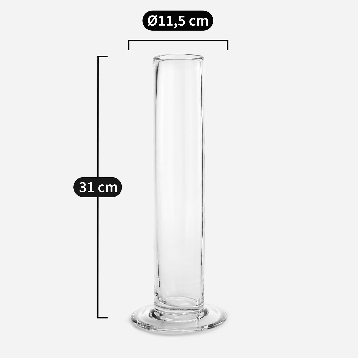 AM.PM<br>Vaso cilíndrico reto de vidro, 31 cm de altura, Stille