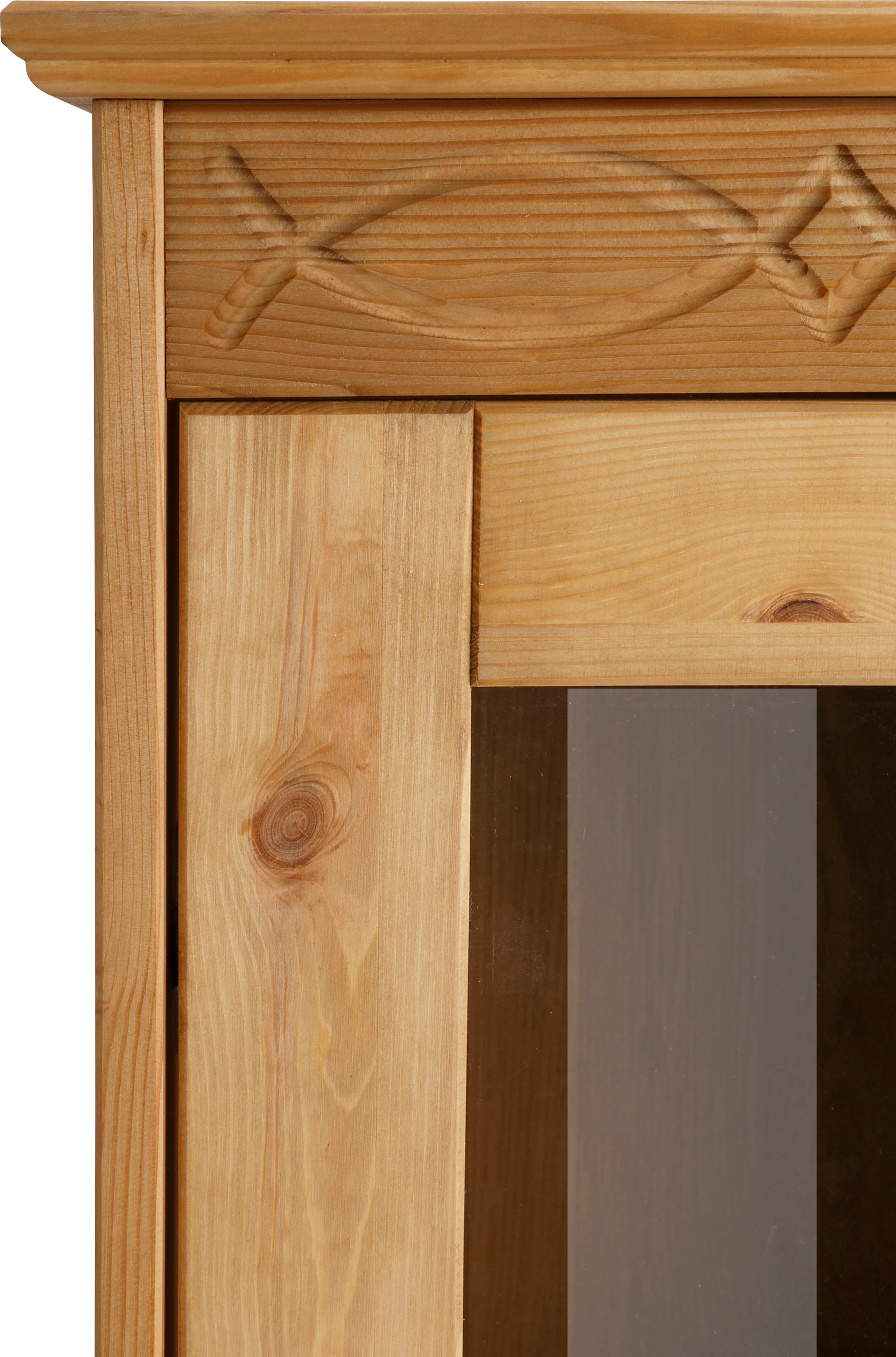 Home affaire Highboard »Indra« Vitrine, Breite 85 cm, aus massiver Kiefer