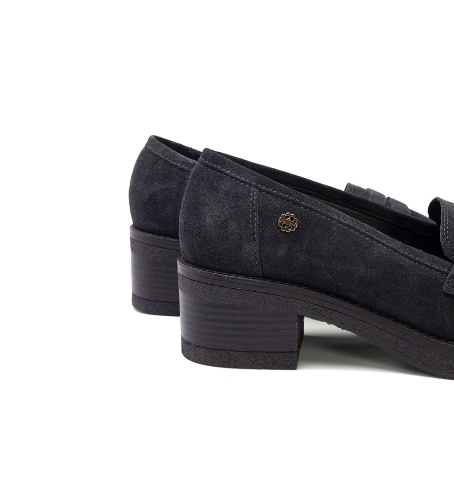 Mocassins Porronet Paris em couro preto - Altura do salto: 5 cm -