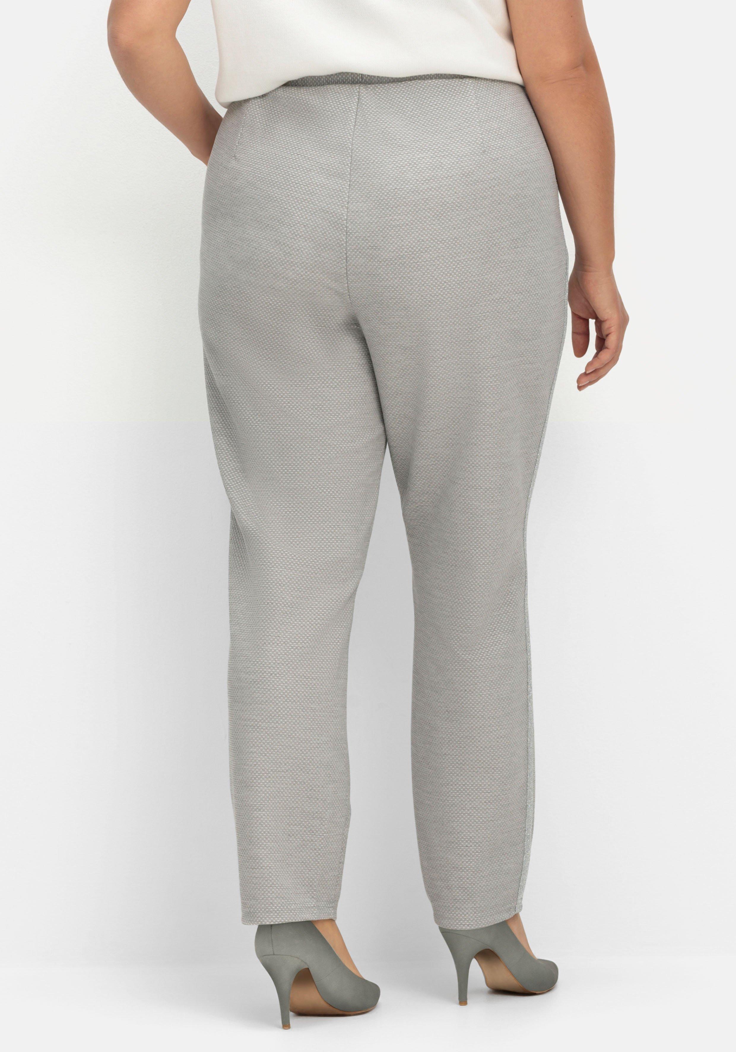 Joggpants in Struktur-Optik, mit Galonstreifen
