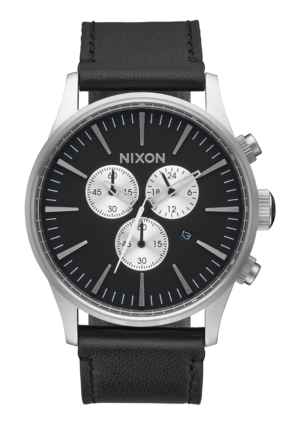 Nixon The Sentry Chrono Leather Black A405000