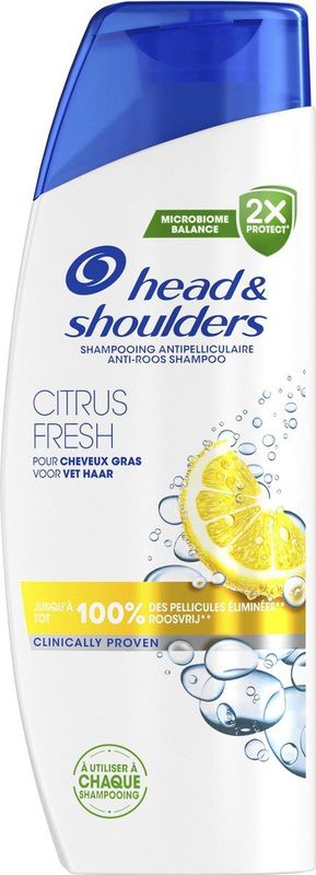 Head & Shoulders Citrus Fresh - Anti-Roos Shampoo - Voor Vet Haar - Dagelijks Gebruik - Voordeelverpakking 6 x 300 ml