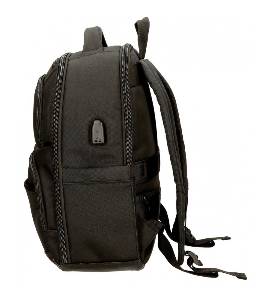 Pepe Jeans Mochila porta ordenador Leighton dos compartimentos 42 cm negro