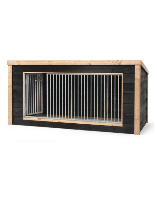 Voldux Hondenkennel Reno - Hondenhok - 260x130x132 cm Zwart