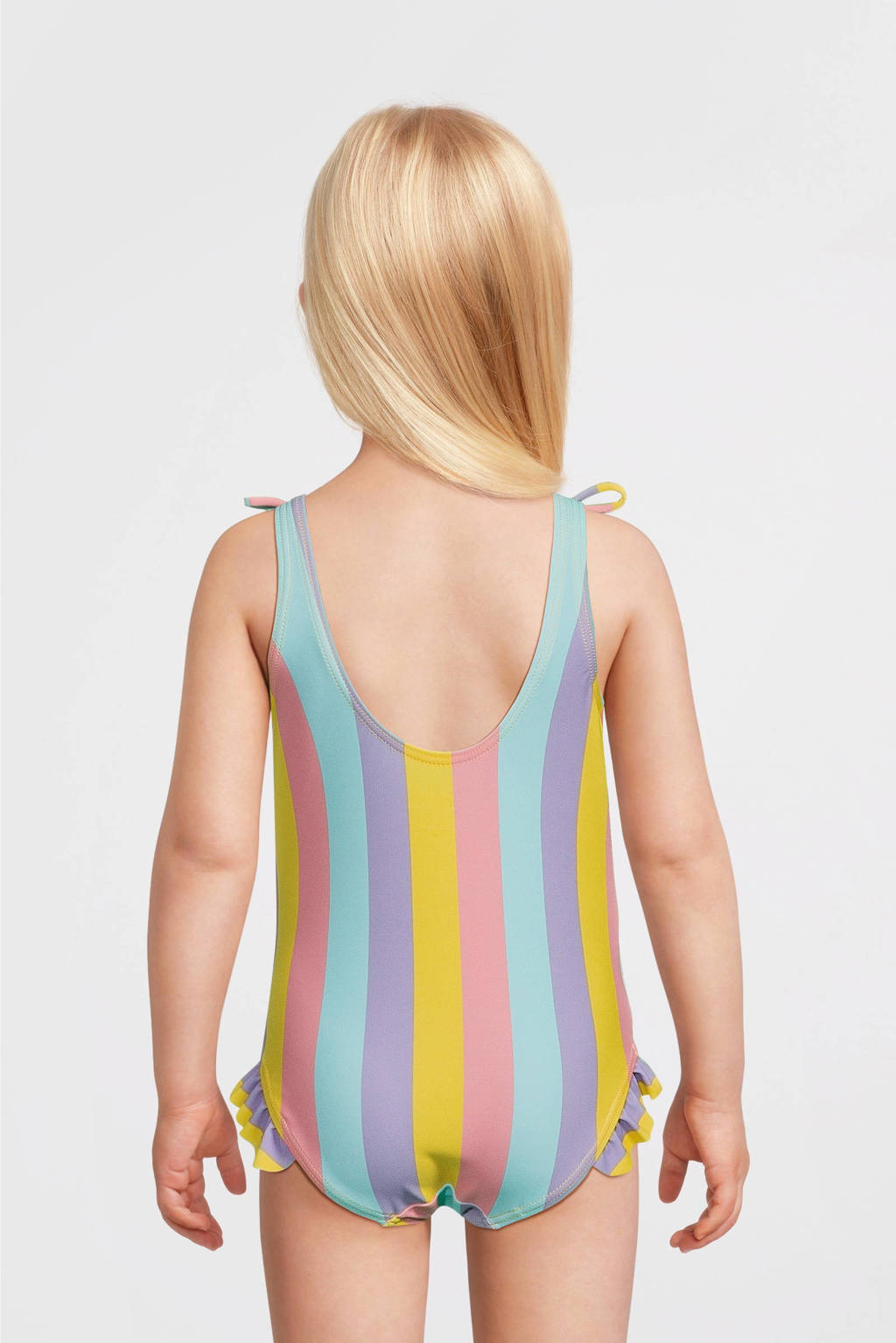 badpak met ruches geel/lila/lichtblauw/roze