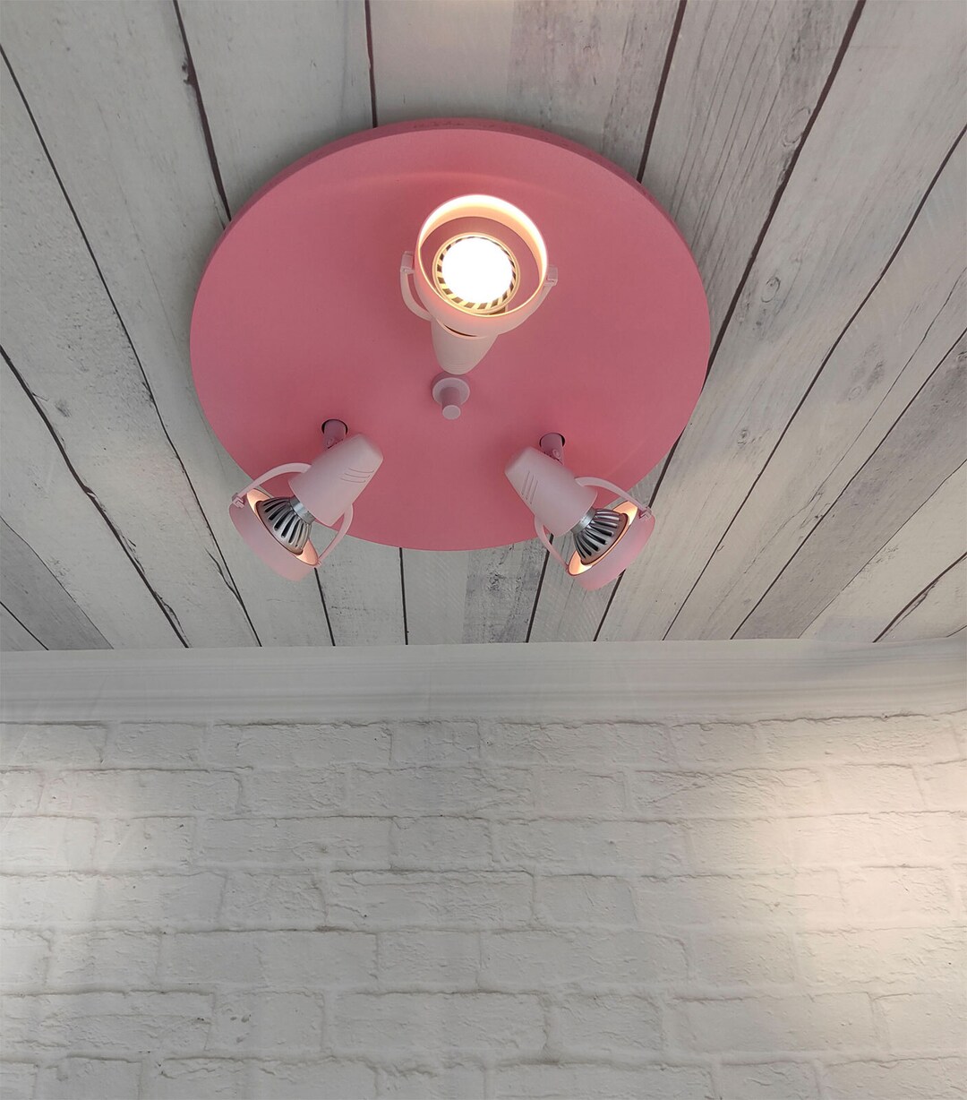 niermann Retrofit Kinderlampe Decke 3 Spots STRAHLER pastellrose