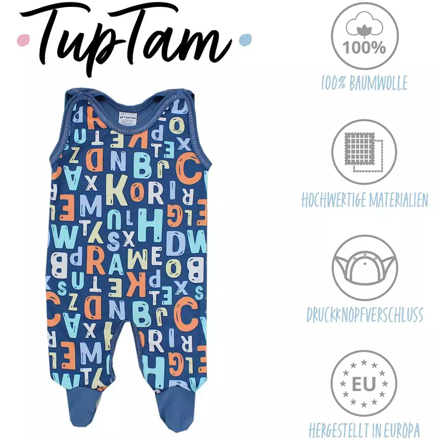 TupTam Baby Strampler Gemustert 2er Set türkisblau