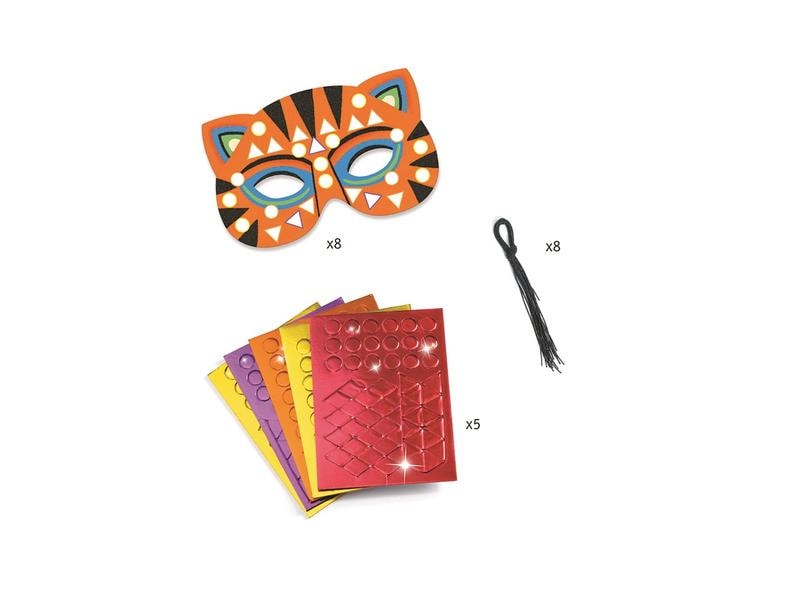 DJECO Bastelset DIY – Mosaik Masken Dschungeltiere Masken Bastelset
