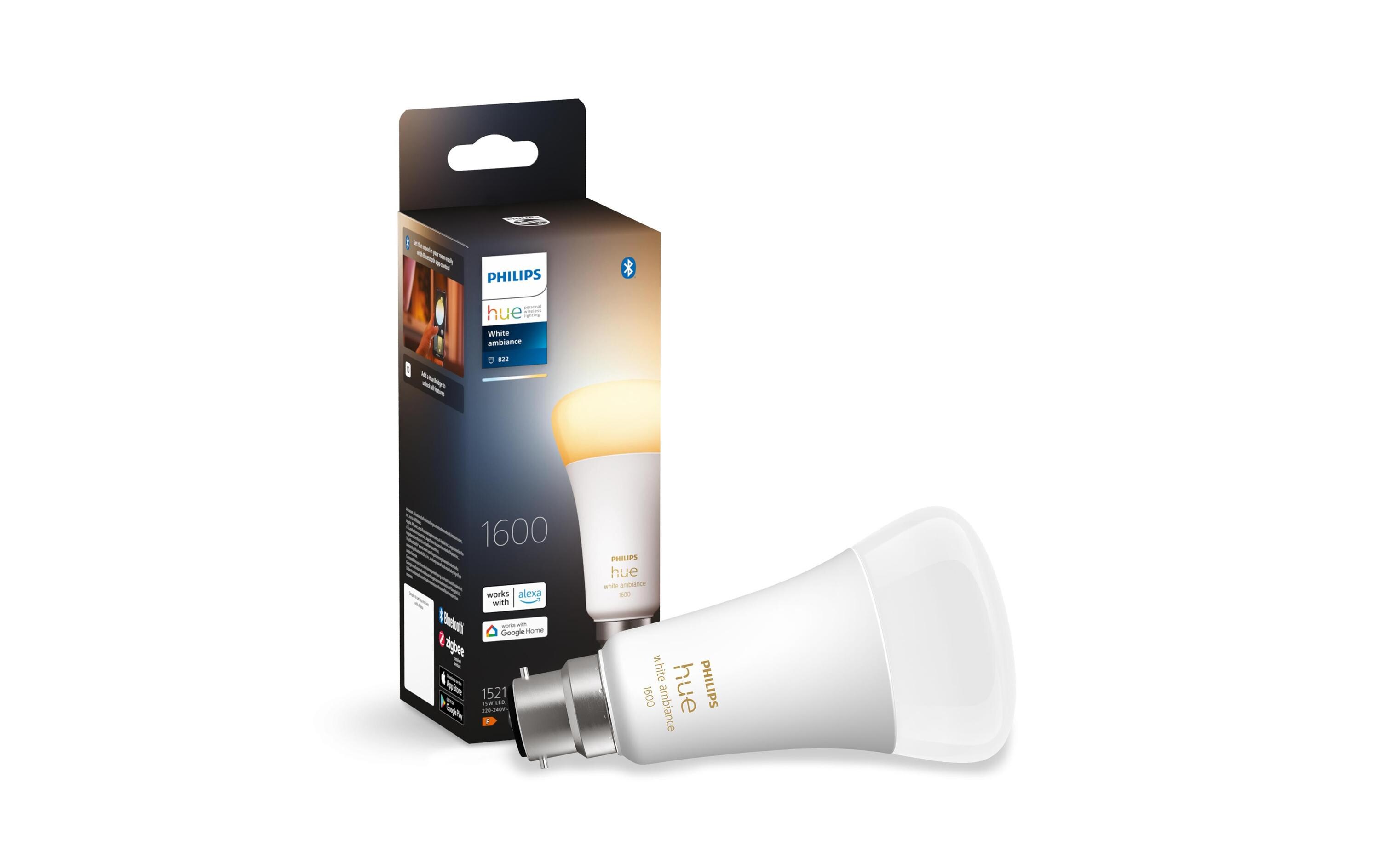 Leuchtmittel White Ambiance E27 Einzelpack 1600 lmPer Bluetooth steuerbares Hue E27-Leuchtmittel