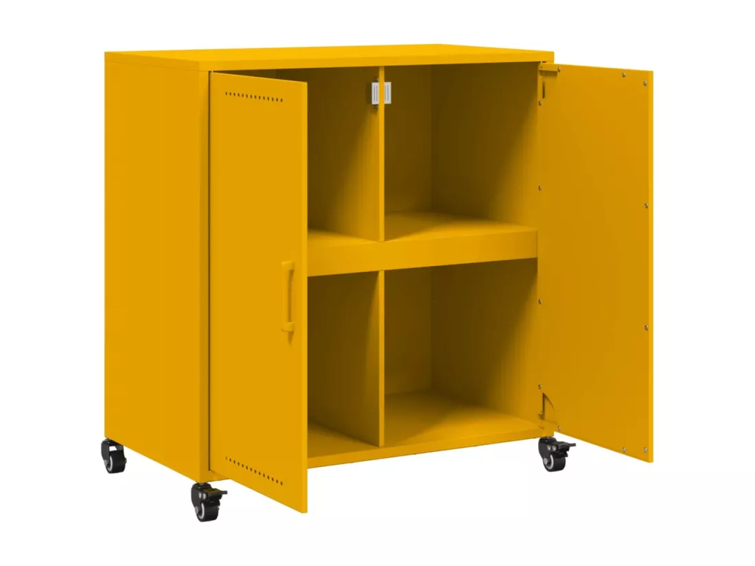 Buffet jaune moutarde 68,5x39x72 cm acier