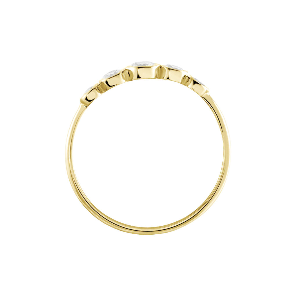 Bague Or Jaune Sabinus Oxydes De Zirconium