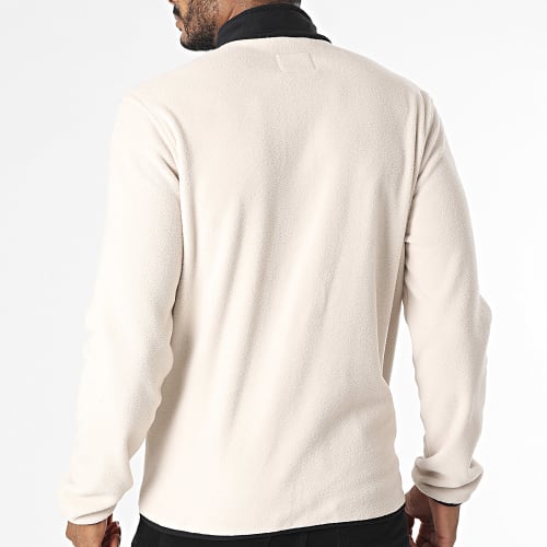 Veste Polaire Zippée Flame Fleece Beige Noir