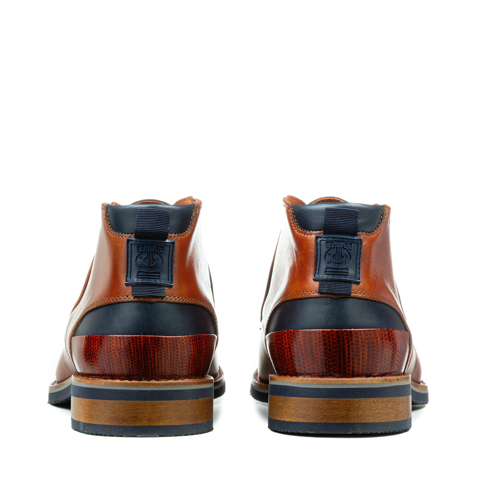 Cognac leren veterboots