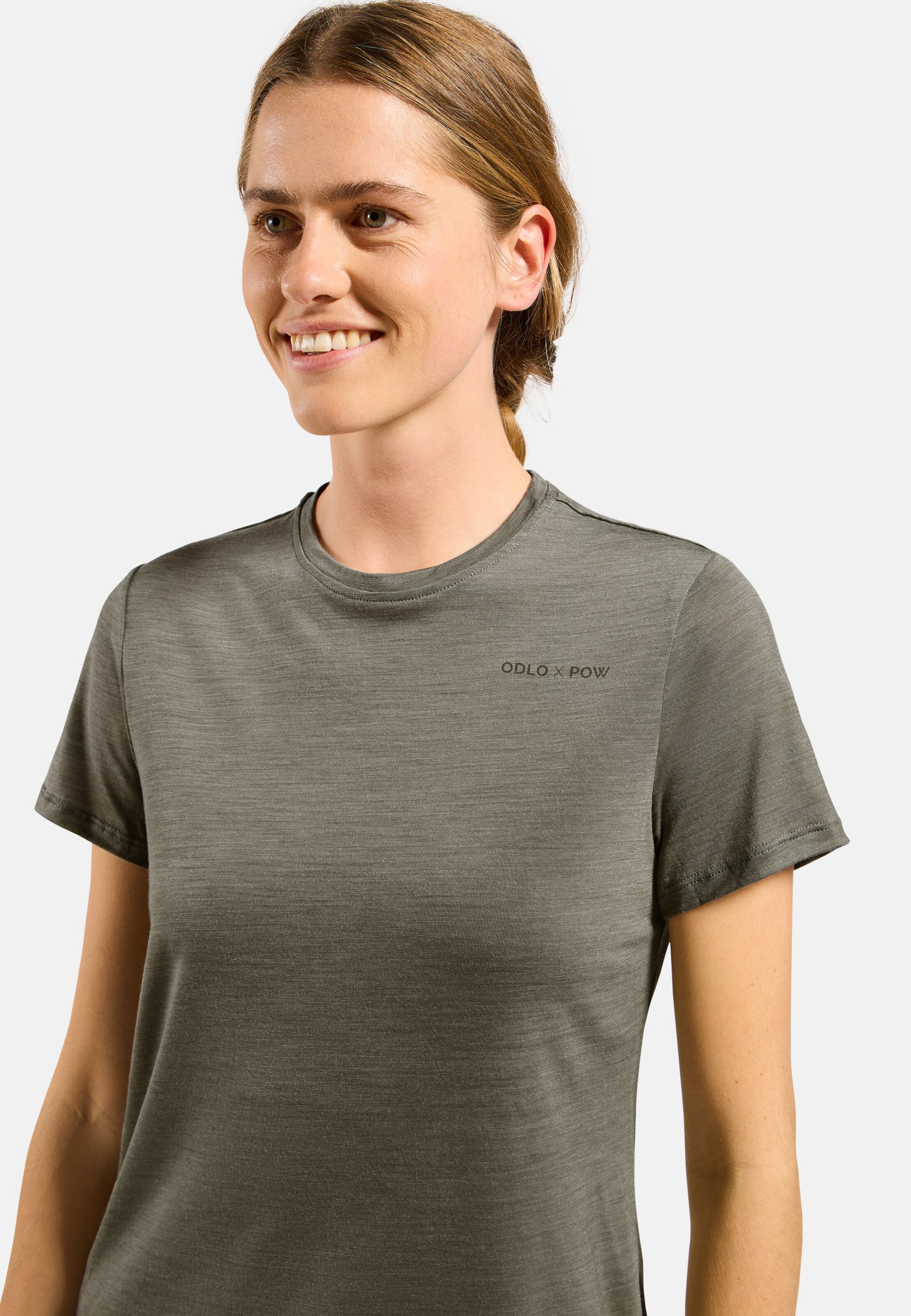 Odlo x POW Collective Voices T-Shirt aus Merinomix in vetiver melange