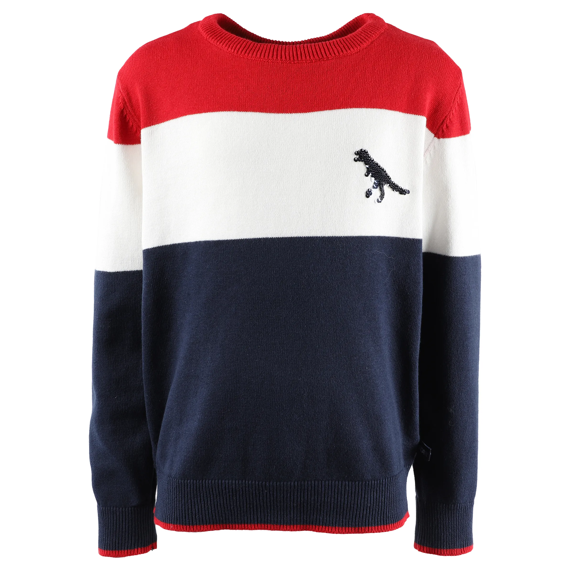 Jungen Strickpullover mit Blockstreifen