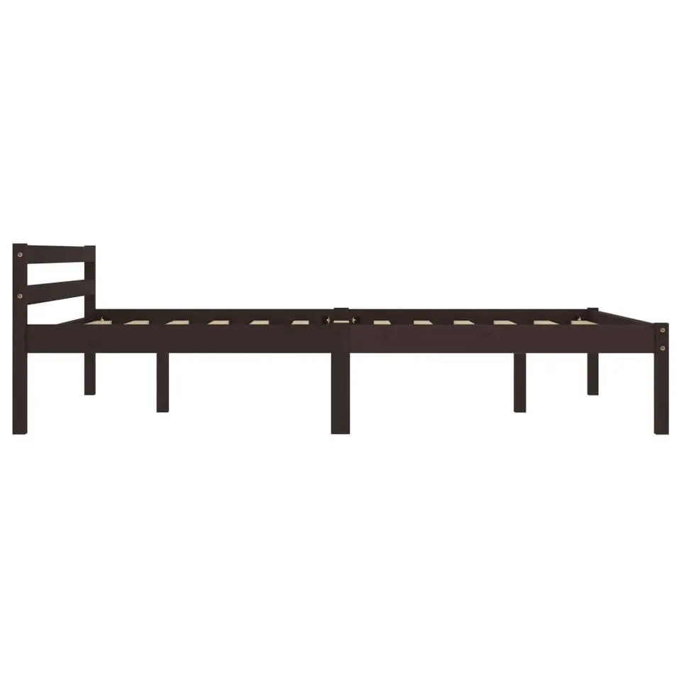 vidaXL - Bed frame met hoofdbord - Donkerbruin - Grenenhout - 120x200 cm