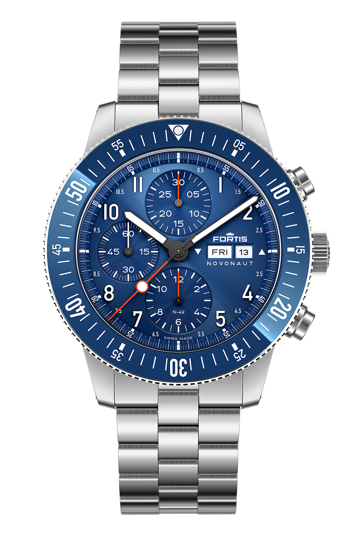 Fortis Novonaut N-42 Cobalt Blue Stahl F2040012