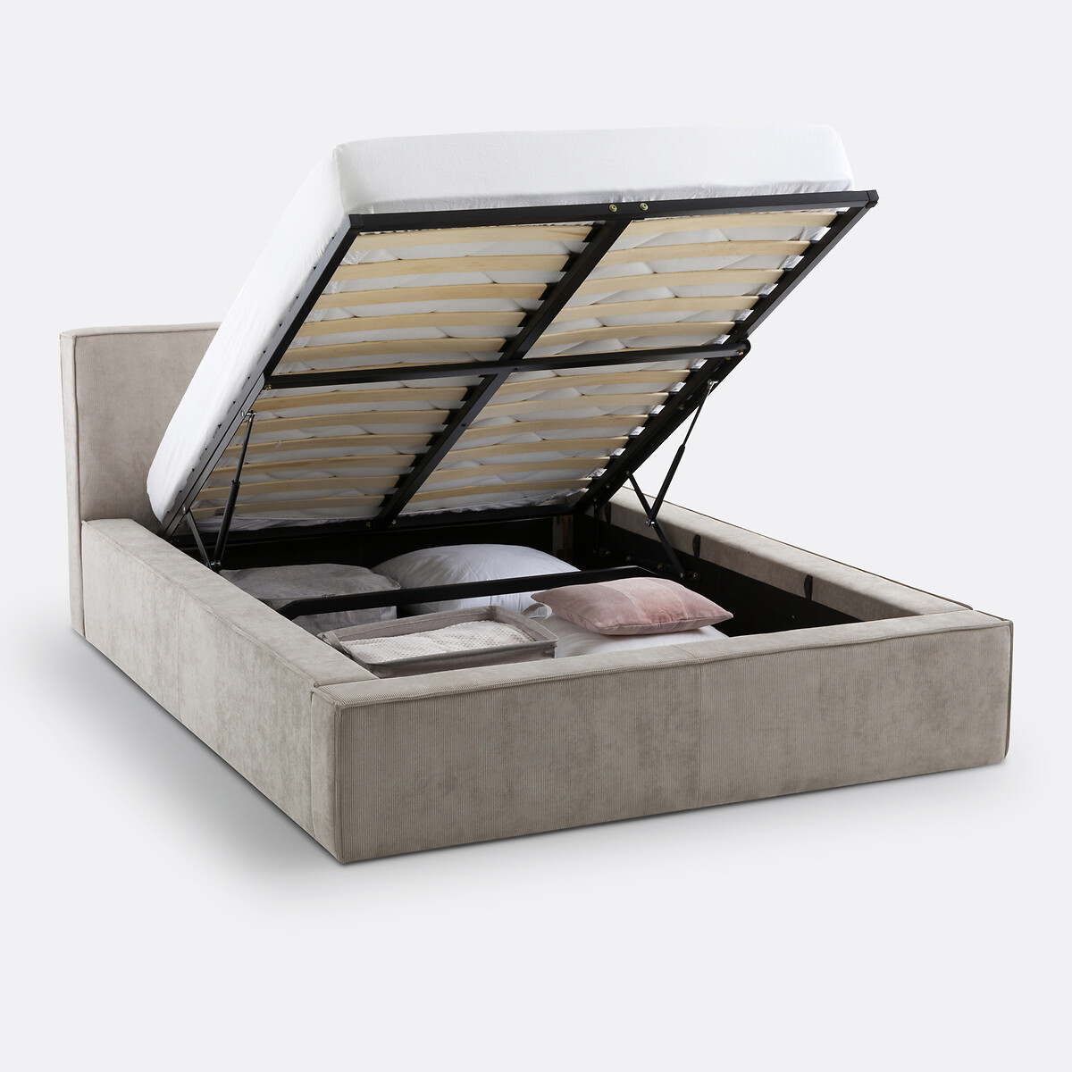 LA REDOUTE INTERIEURS<br>Cama baú com estrado de ripas rebatível, Seven