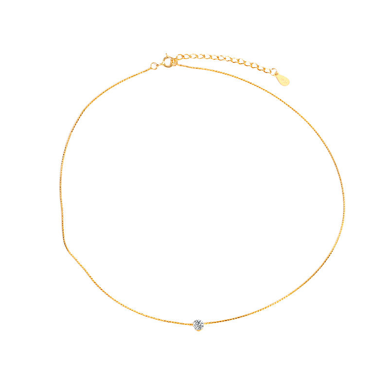 Ticoo - 925 Sterling Zilveren Strass Hanger Ketting