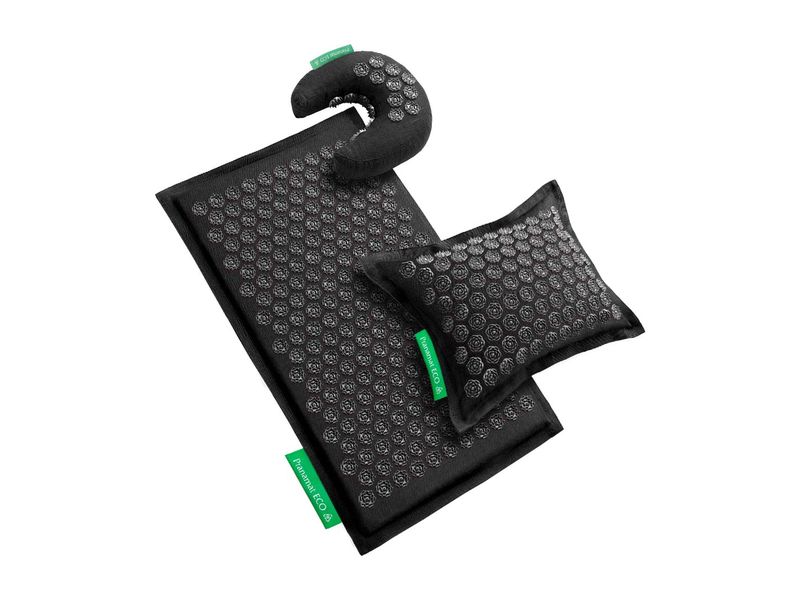 Pranamat Massage Set Nackenkissen Black Massage-Set – Nackenkissen, Matte und Kissen