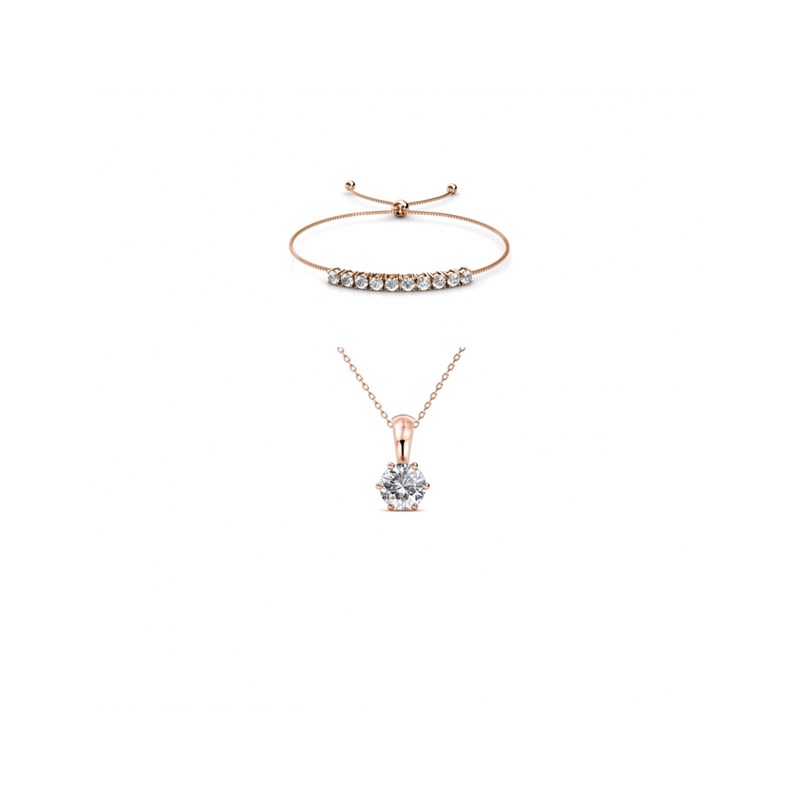 Parure Crystal Mia Birth Stone - Or Rosé et Cristal