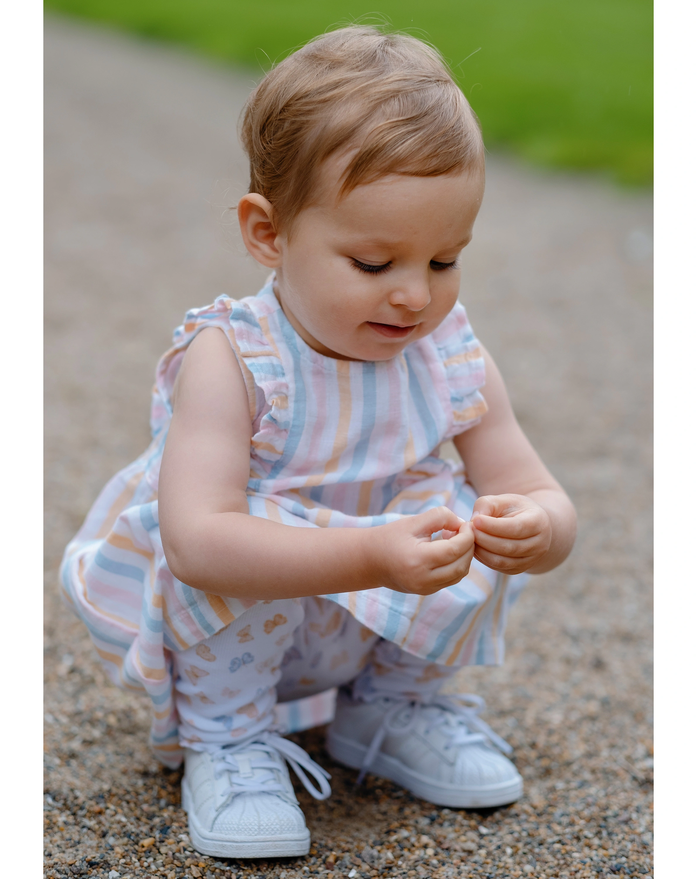 Kleid DINALI gestreift in white