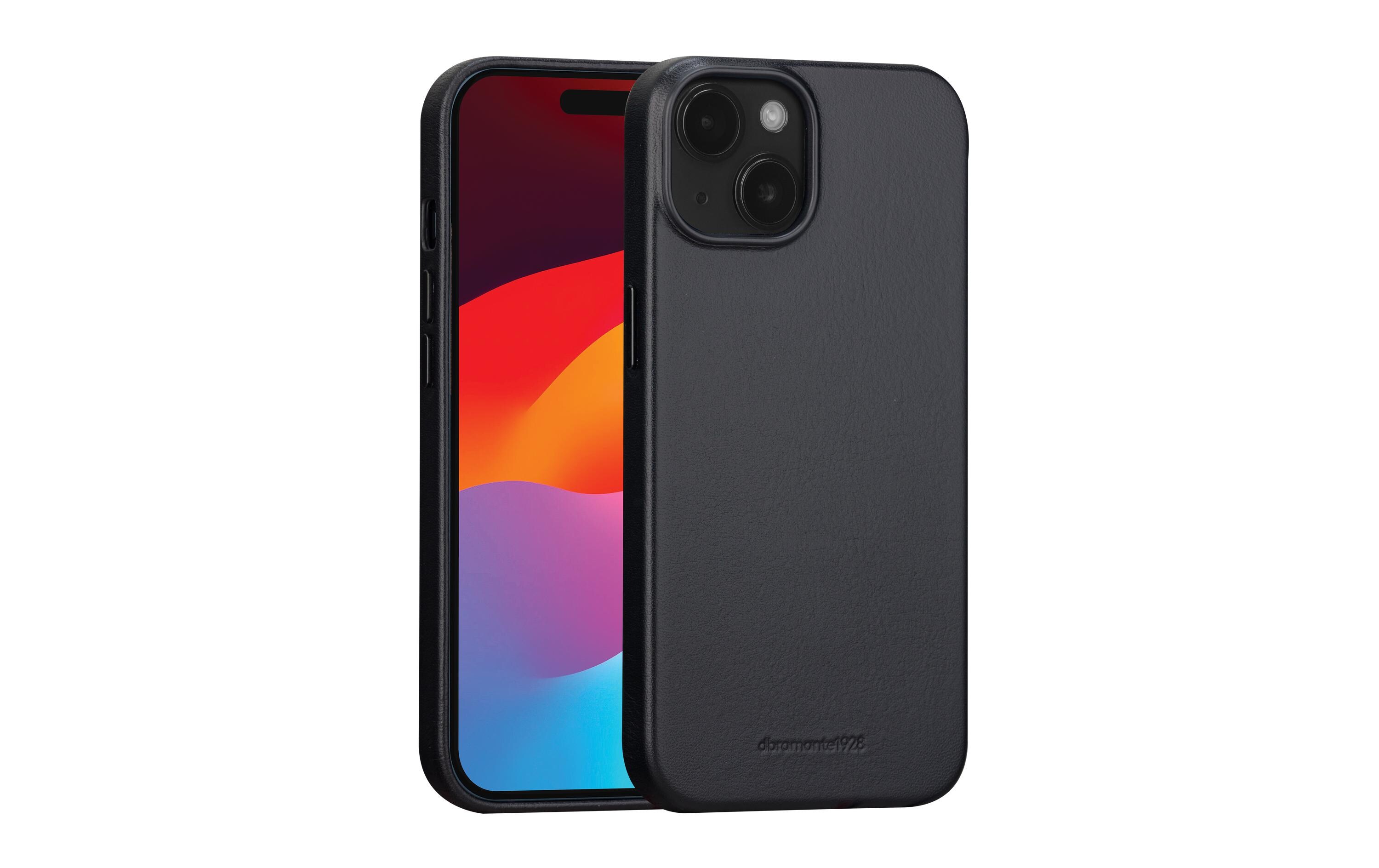 Book Cover Roskilde iPhone 15 Plus SchwarzSchutzhülle aus Leder mit MagSafe-Funktion für das Apple iPhone 15 Plus
