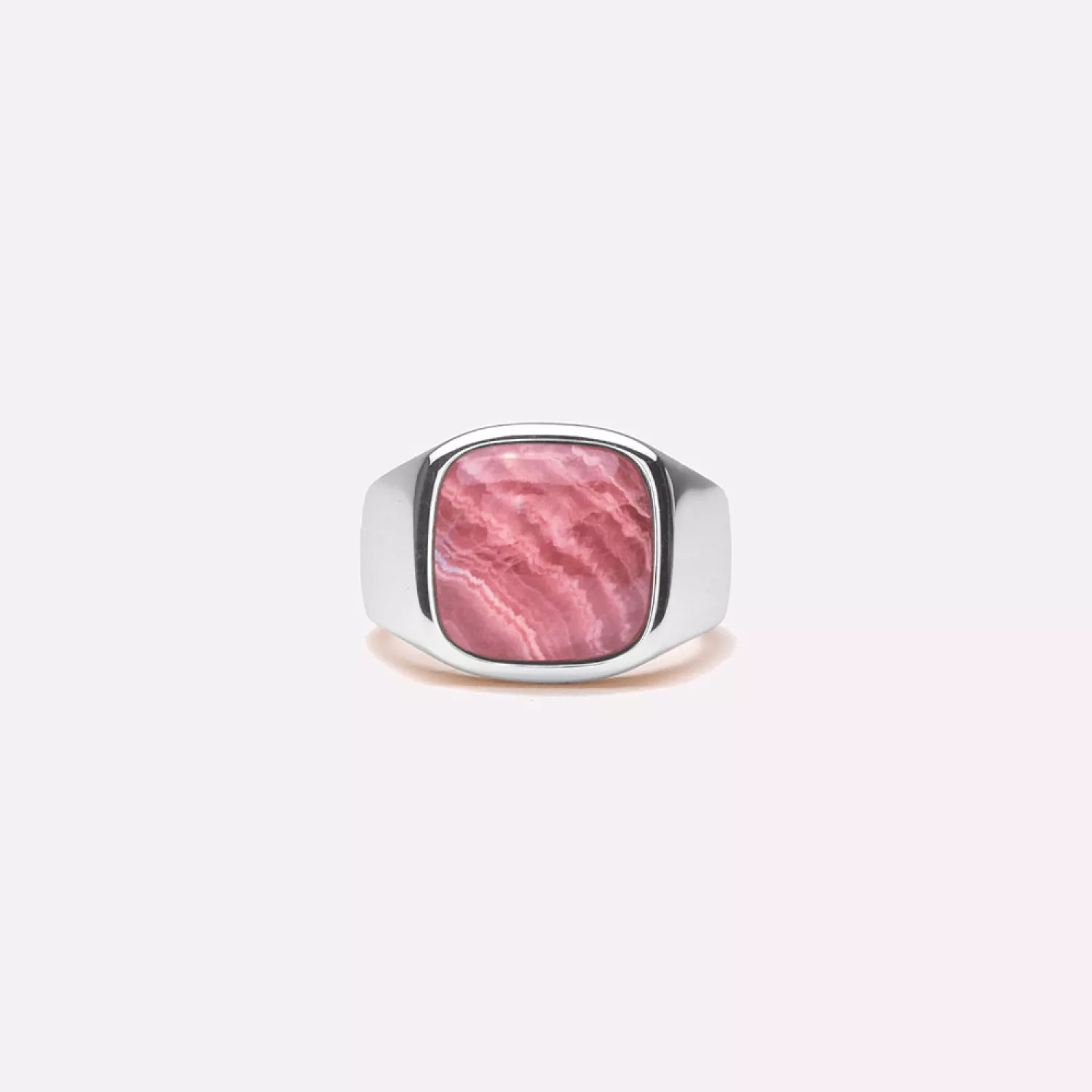 IX Studios Cushion Signet Rhodocrosite Ring 22 kt. Sølv DMN0282RHRHOCR