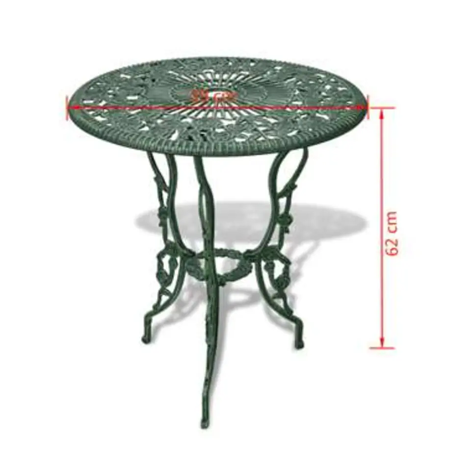 vidaXL - Bistroset Bistrosets - Groen - Aluminium