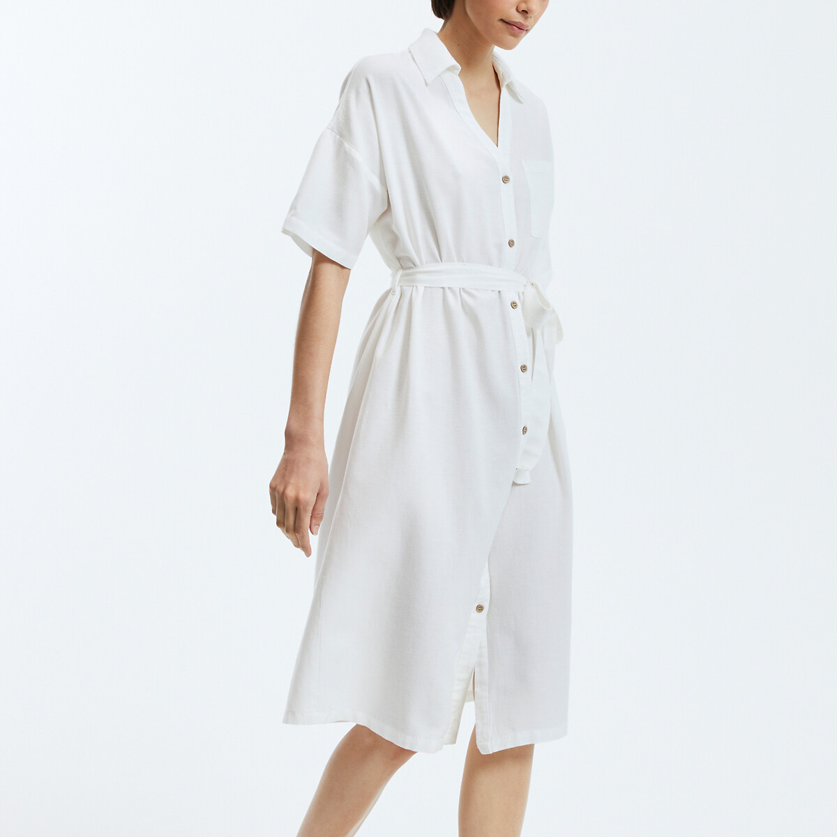 VERO MODA<br>Vestido camisa, gravata