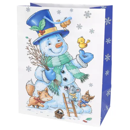 Idena Geschenktasche Schneemann M FSC-Mix