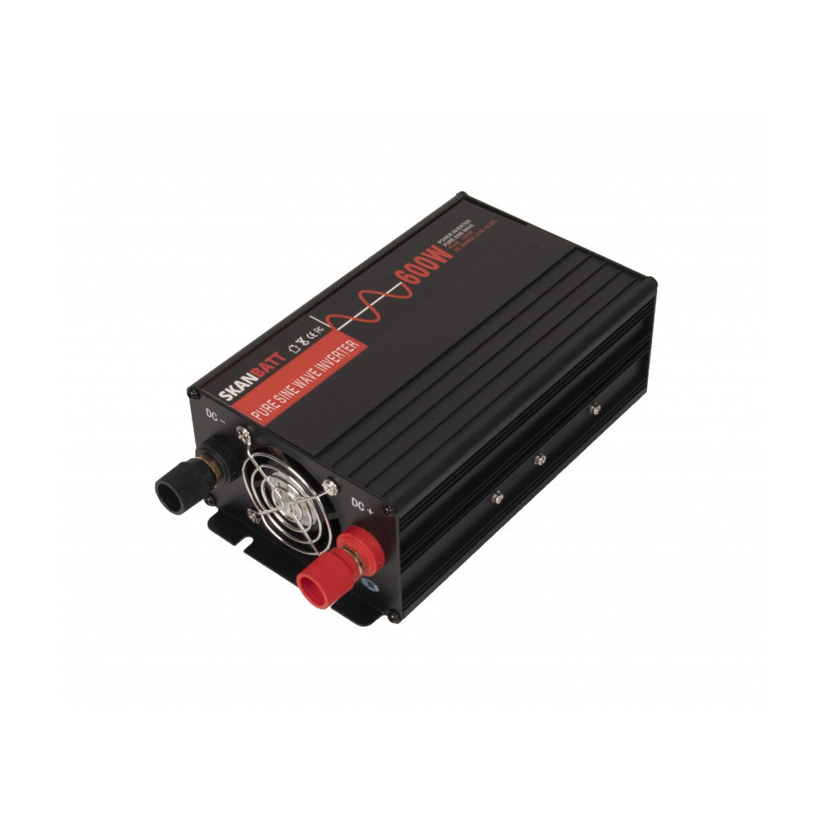 SKANBATT Inverter 12V 600W (1200W) Slim Ren Sinus Rev.2