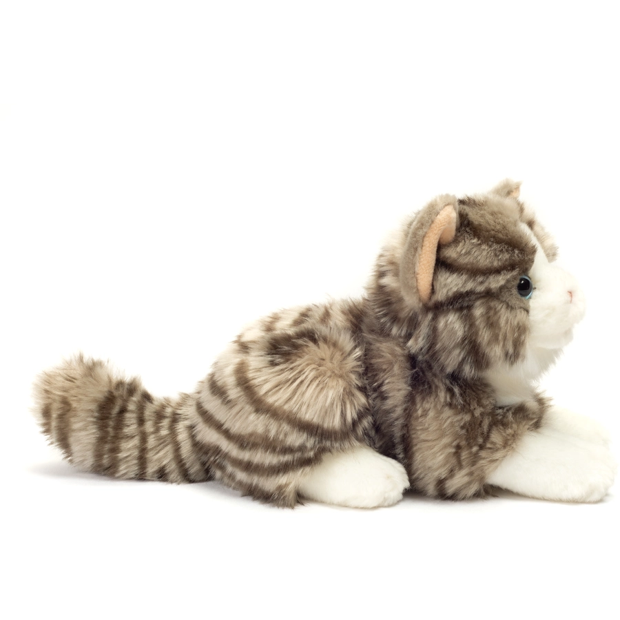Teddy HERMANN® Katze liegend grau, 20 cm