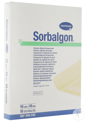 Hartmann Sorbalgon Compresses Stériles D'Alginate De Calcium 10x10cm Pièces 10 (9995954)