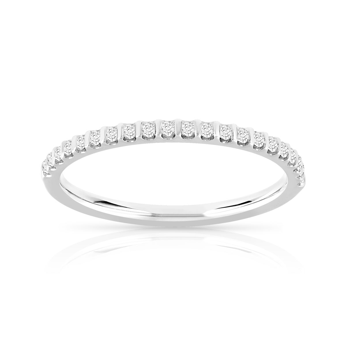 Alliance demi-tour or 750 blanc diamant