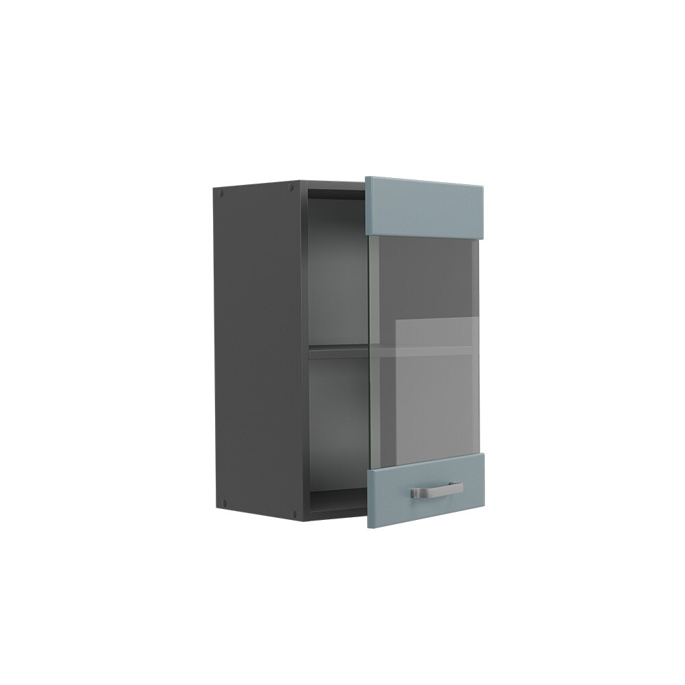Vicco Glashängeschrank Küchenschrank R-Line Solid Anthrazit Blau Grau 40 cm modern