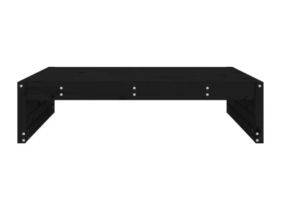 Repose-pied de jardin 120x80 cm noir bois de pin massif