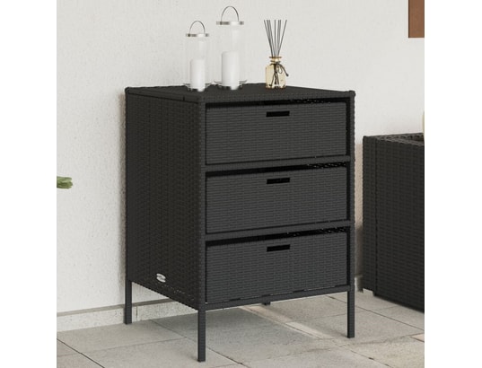 VIDAXL - Armoire de jardin Armoire de rangement de jardin noir 55x59x80 cm résine tress...