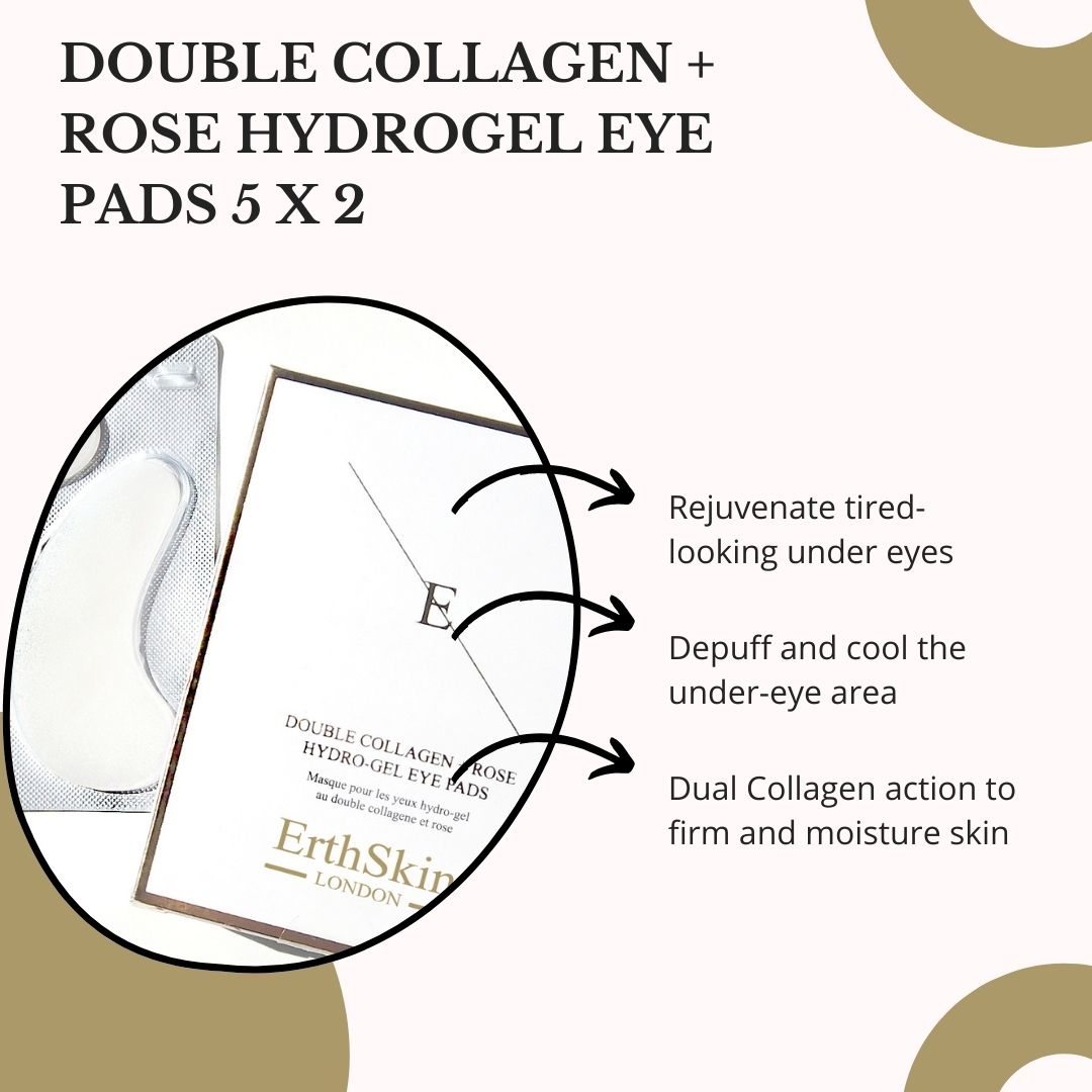Erth skin london Doppeltes Kollagen + Rose Hydrogel-Augenpads