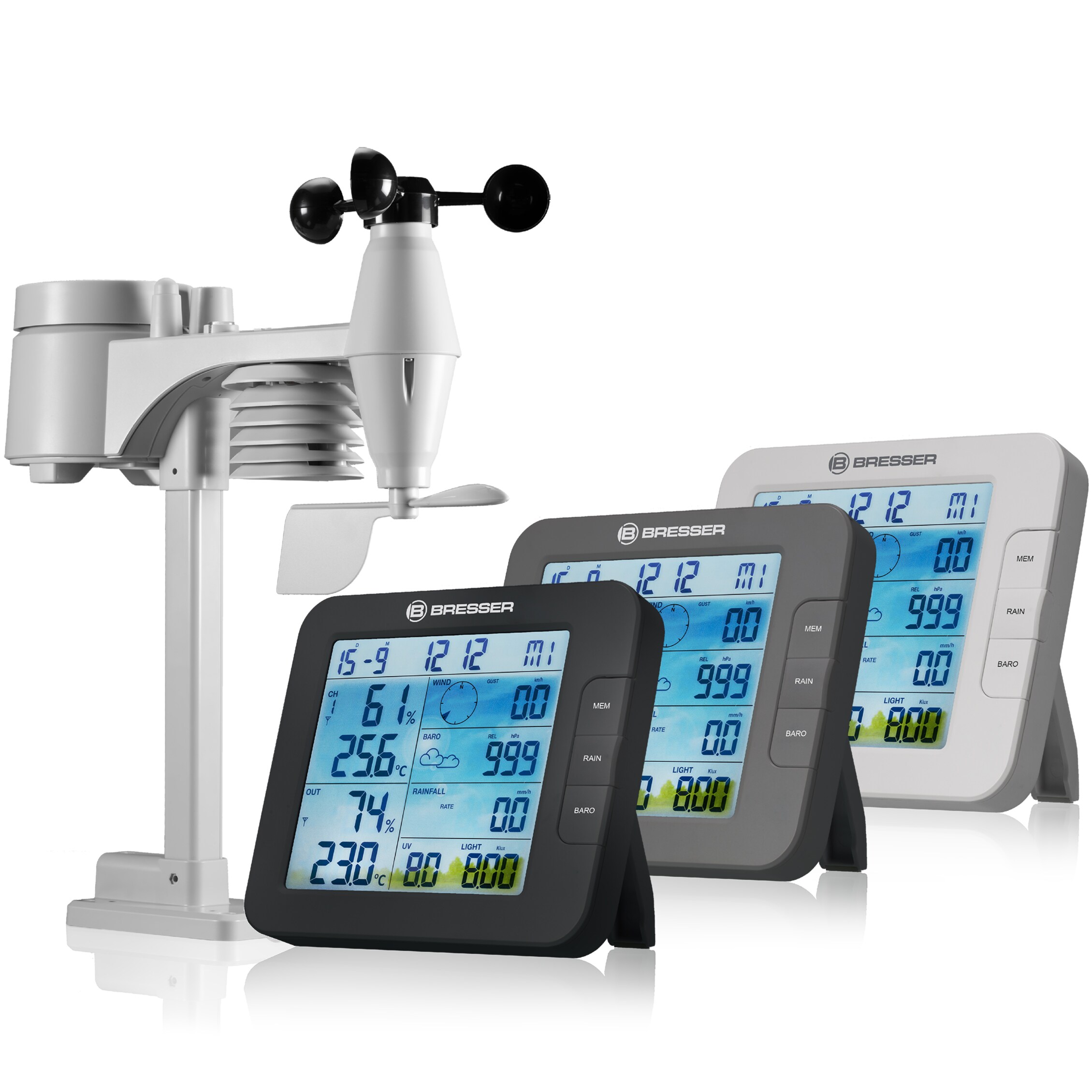 BRESSER Tuya Smart Home 7-in-1-Wetterstation ClimateConnect Farbe: schwarz